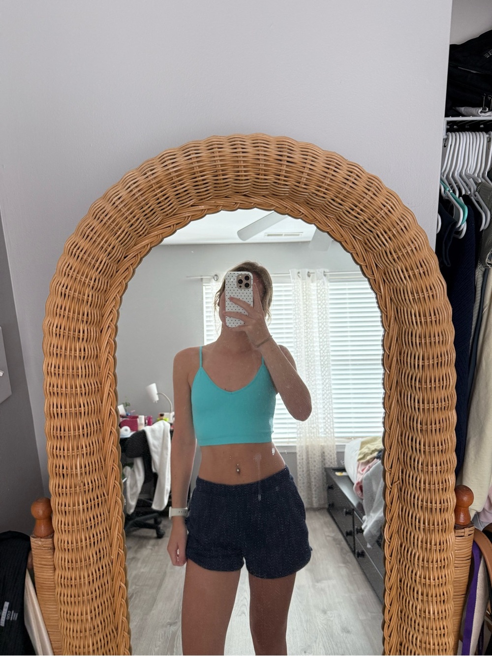 Garage Turquoise Crop Tank Top
